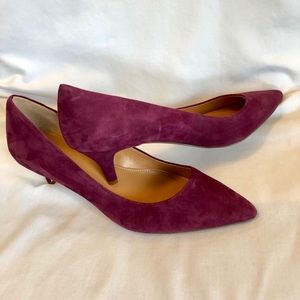 JCrew suede kitten heel pumps